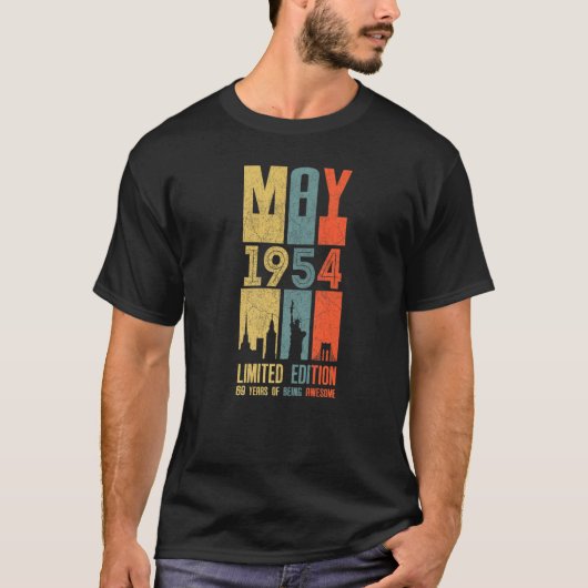 1954年5月69誕生日69歳1954年誕生日Vin Tシャツ (正面)