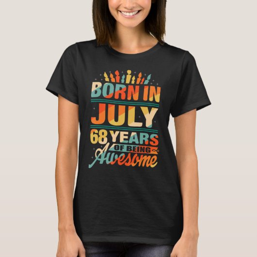 1954年7月68歳68誕生日蝋燭グラフ Tシャツ (正面)