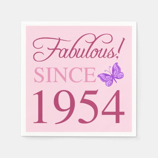 1954年70誕生日以来の素晴らしい スタンダードカクテルナプキン (正面)