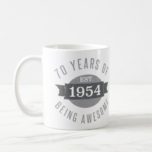 1954年70誕生日素晴らし コーヒーマグカップ (左)