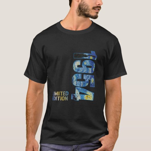 1954年 誕生日 ヴィンセント・ファン・ゴッホ 星空 Tシャツ (正面)