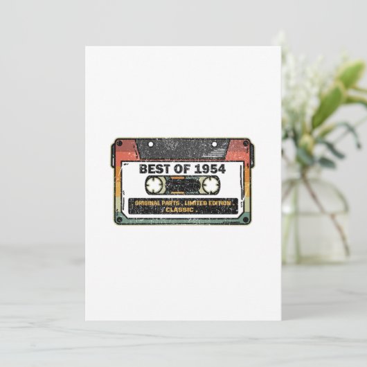 1954最高の年のヴィンテージカセットの誕生日ギフトのおもしろい 招待状 (スタンド正面)