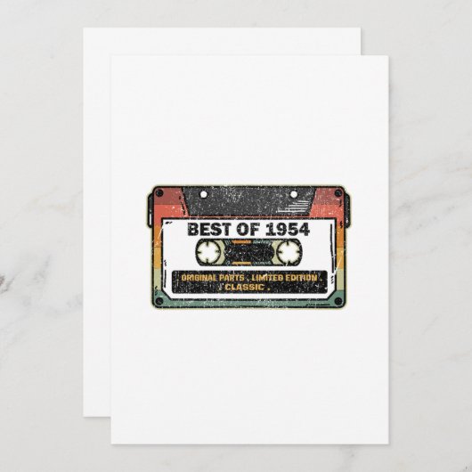 1954最高の年のヴィンテージカセットの誕生日ギフトのおもしろい 招待状 (正面/裏面)