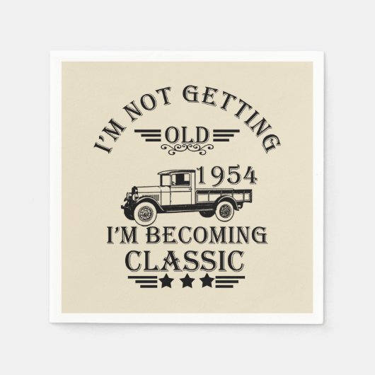 1954生まれ年のヴィンテージ誕生会 スタンダードカクテルナプキン (正面)