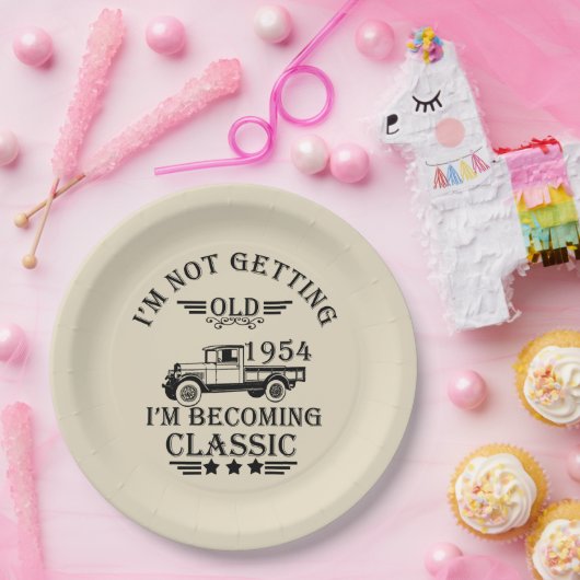 1954生まれ年のヴィンテージ70歳の誕生日はギフトを祝う ペーパープレート (パーティー)