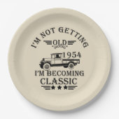 1954生まれ年のヴィンテージ70歳の誕生日はギフトを祝う ペーパープレート (正面)