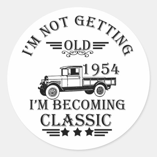 1954生まれ年のヴィンテージ70歳の誕生日はギフトを祝う ラウンドシール (正面)