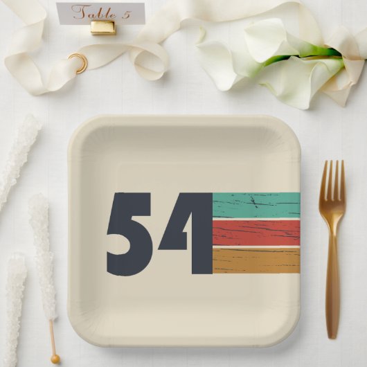 1954生まれ年のヴィンテージ ペーパープレート (ウェディング)