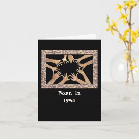 1954生まれ年の誕生日おもしろい事実 カード (黄色い花)