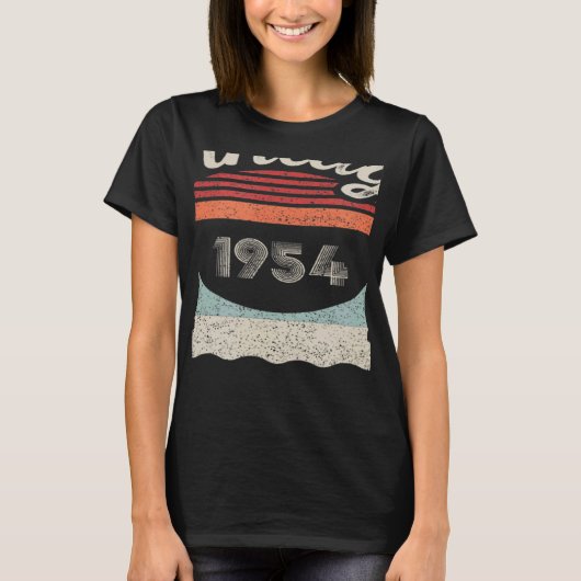 1954生まれ年68誕生日68歳のヴィンテージ Tシャツ (正面)