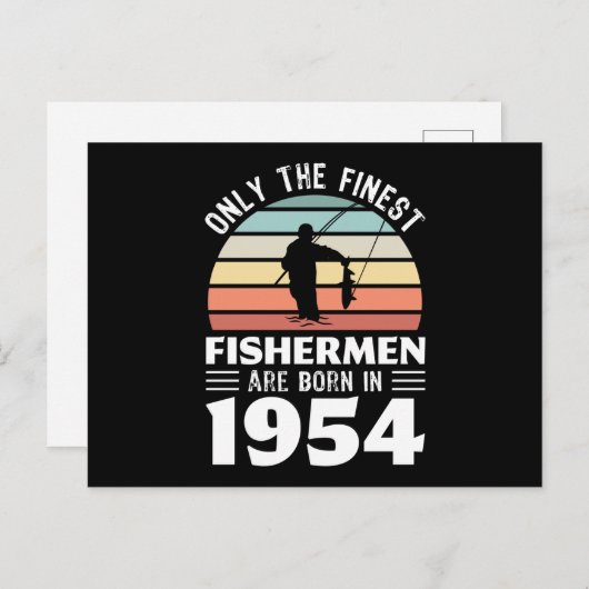1954生まれ年70誕生日魚釣りギフトの漁師 ポストカード (正面/裏面)