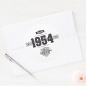 1954生まれ年(Dark&Lightgrey) ラウンドシール (封筒)