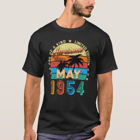 1954素晴らし年5月68日誕生日ヴィンテージ Tシャツ (正面)