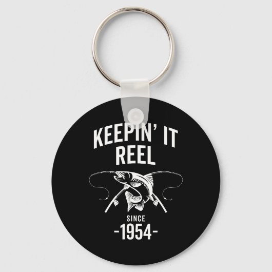 1954誕生日Fi以降の71魚釣りKeepin Itリール キーホルダー (正面)