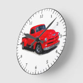 1954赤いピックアップクロック ラウンド壁時計 (傾斜)