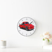 1954赤いピックアップクロック ラウンド壁時計 (ホーム)
