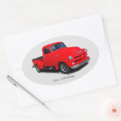 1954 3100赤ピックアップトラックステッカー 楕円形シール (封筒)