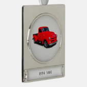 1954 3100赤ピックアップトラックバナーオーナメント シルバープレートバナーオーナメント (右)