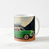 1954 Dodge 王室の V8緑 コーヒーマグカップ (正面右)