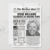 1955カスタム年新聞紙誕生日カードのトレンド シーズンカード (正面)