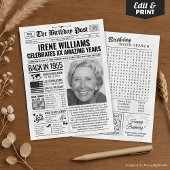 1955カスタム年新聞紙誕生日カードのトレンド シーズンカード