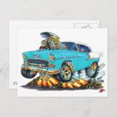 1955シェヴィベリアターコイズ車 ポストカード (正面/裏面)