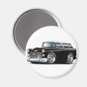 1955シボニーノマッドブラックホワイトカー マグネット (正面/裏面)