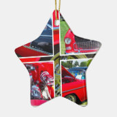 1955シボレーセダンコラージュ セラミックオーナメント (左)