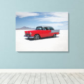 1955シボ改造イ、通りロッド、"tri five" "belair キャンバスプリント (インサイチュ (ウッドフロア))