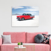 1955シボ改造イ、通りロッド、"tri five" "belair キャンバスプリント (インサイチュ (リビング))