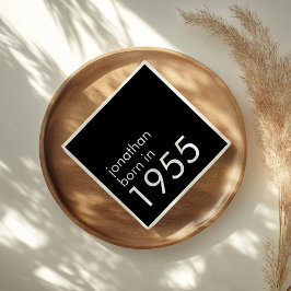 1955シンプル年生まれブラック70th Birthday Party スタンダードカクテルナプキン