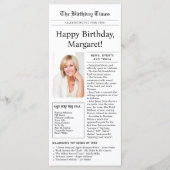 1955トリビア、70th誕生日フラットメニュースタイルカード メニュー (正面)