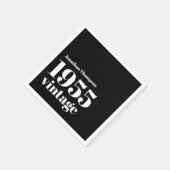 1955ヴィンテージ名ブラック70th誕生日パーティー スタンダードカクテルナプキン (角)