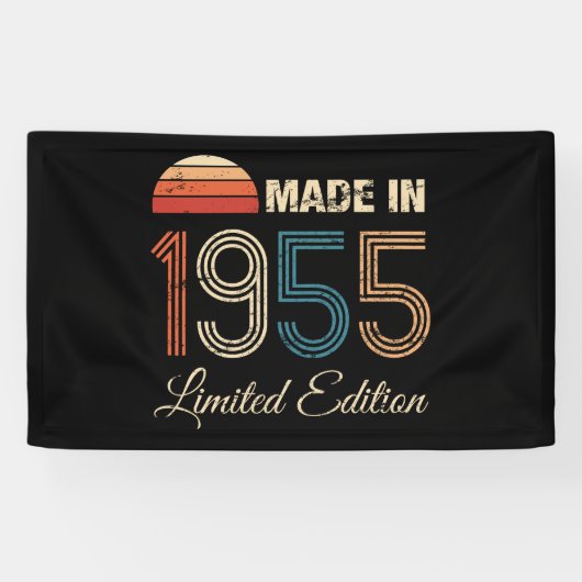 1955ヴィンテージ70th誕生日バナー 横断幕 (横)