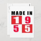 1955年に製造された誕生日デザイン ポストカード (正面/裏面)