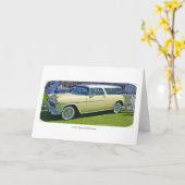 1955年のシボレーの遊牧民の挨拶状 カード (黄色い花)