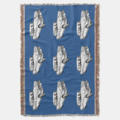 1955年のシボレーBel Airのクラシックカーのイラストレーション スローブランケット (正面縦)