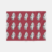 1955年のシボレーBel Airのクラシックカーのイラストレーション フリースブランケット (正面(横))