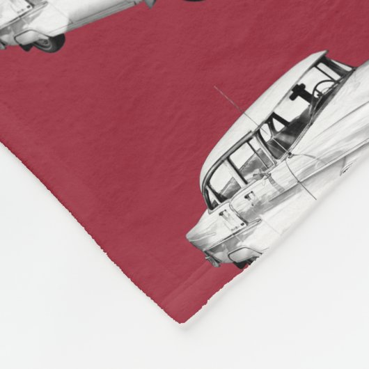 1955年のシボレーBel Airのクラシックカーのイラストレーション フリースブランケット (角)