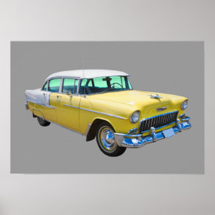1955年のシボレーBel Airのクラシックカー ポスター