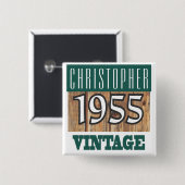 1955年の名前のヴィンテージ・ボタン 缶バッジ (正面&裏面)