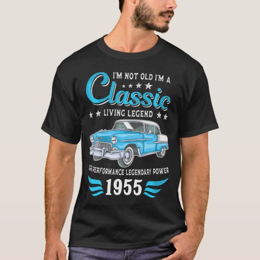 1955年の誕生日車生まれ1955年 Tシャツ (正面)