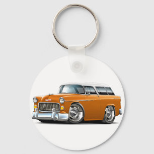 1955年のChevyの遊牧民のオレンジ白の車 キーホルダー