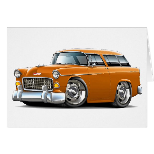 1955年のChevyの遊牧民のオレンジ車 (正面横)