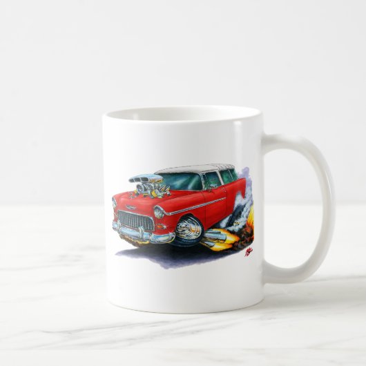 1955年のChevyの遊牧民の赤車 コーヒーマグカップ (右)