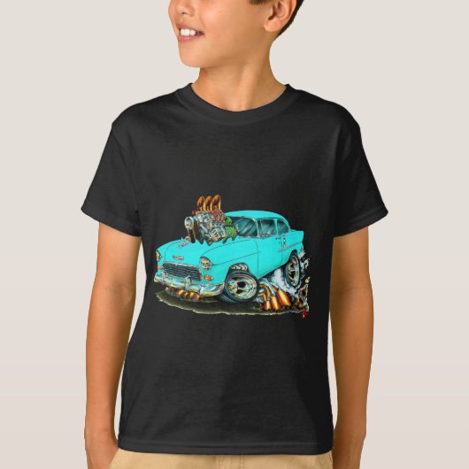 1955年のChevy 150-210のターコイズ車 Tシャツ (正面)