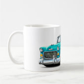 1955年のChevy Belairのターコイズ白の車 コーヒーマグカップ (左)