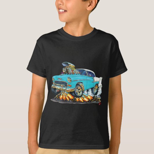 1955年のChevy Belairのターコイズ車 Tシャツ (正面)