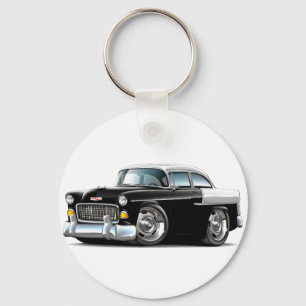 1955年のChevy Belairの白黒車 キーホルダー