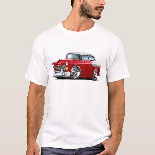1955年のChevy Belairの赤白の車 Tシャツ (正面)